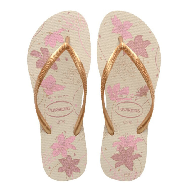 Sandalias de Mujer Havaianas Slim Organic Beige - Dorado