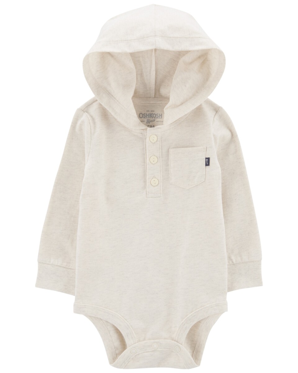 Body de algodón, manga larga, con capucha 