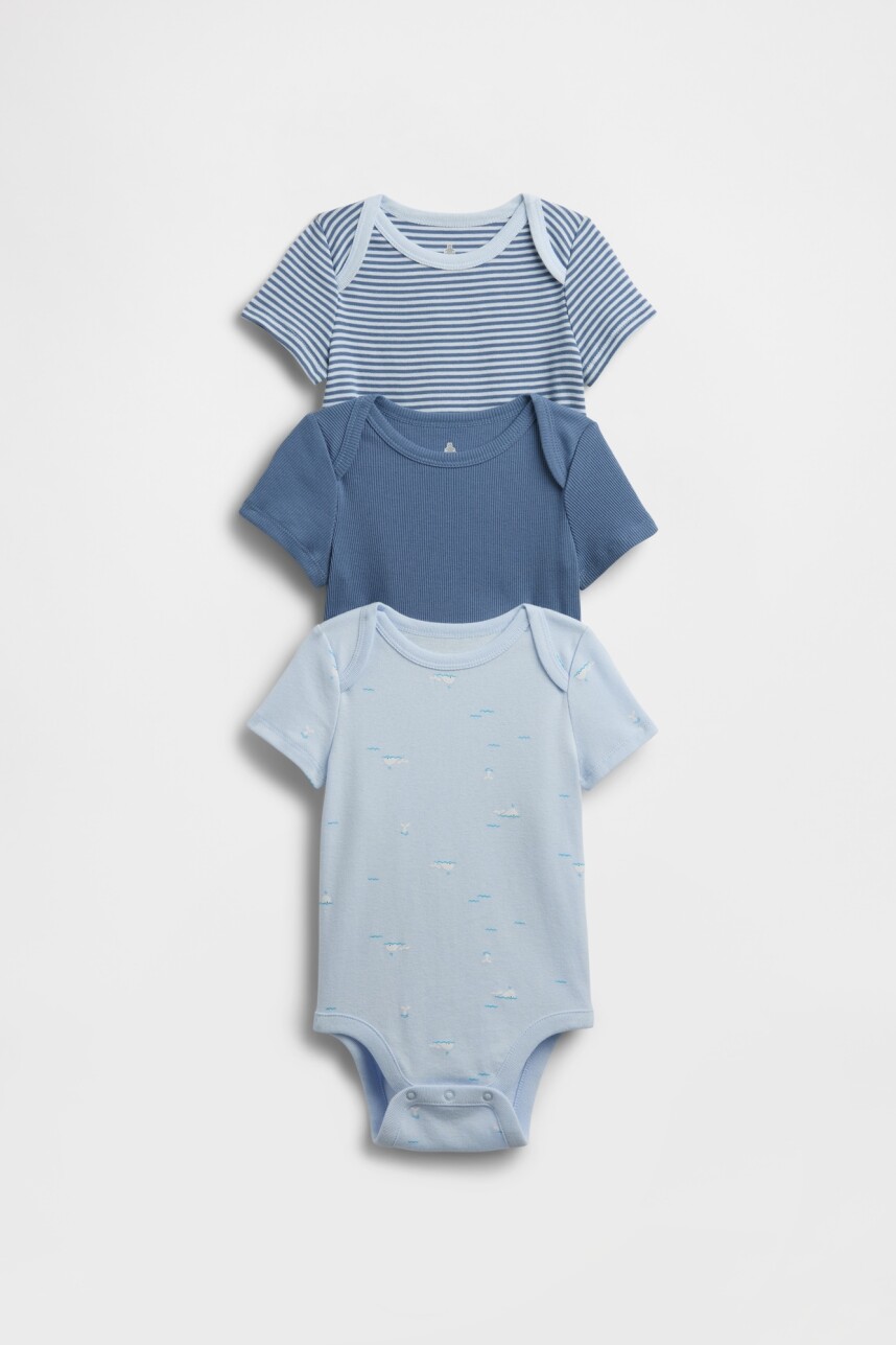 Bodies Pack X3 Bebé Serene Blue