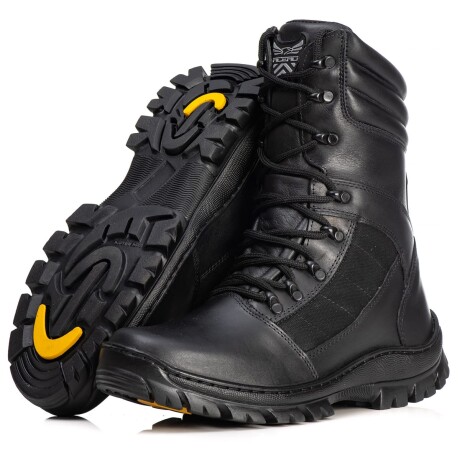 Bota táctica Acero Smith cuero legitimo Negro