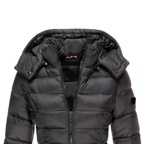 Campera Parka Uzspace Impermermeable Con Capucha Dama Negro