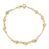 Pulsera Perlas y Petalos-Oro bajo-Perla española-PU8058 conperla