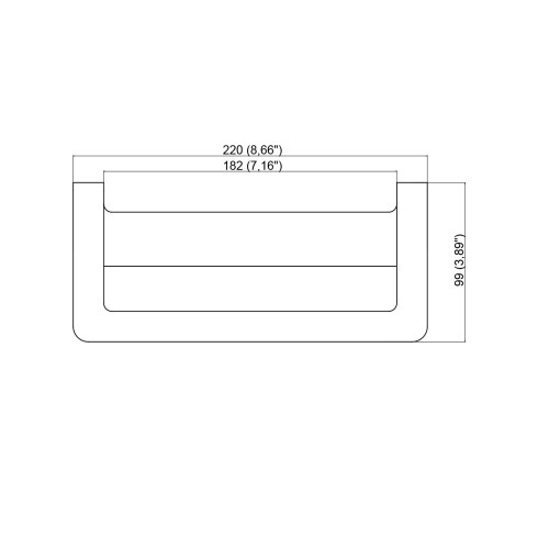 Toallero Simple De Pegar 99X220Mm Acero Inox Linea Fineline Fv Incluye Cinta 3M 000