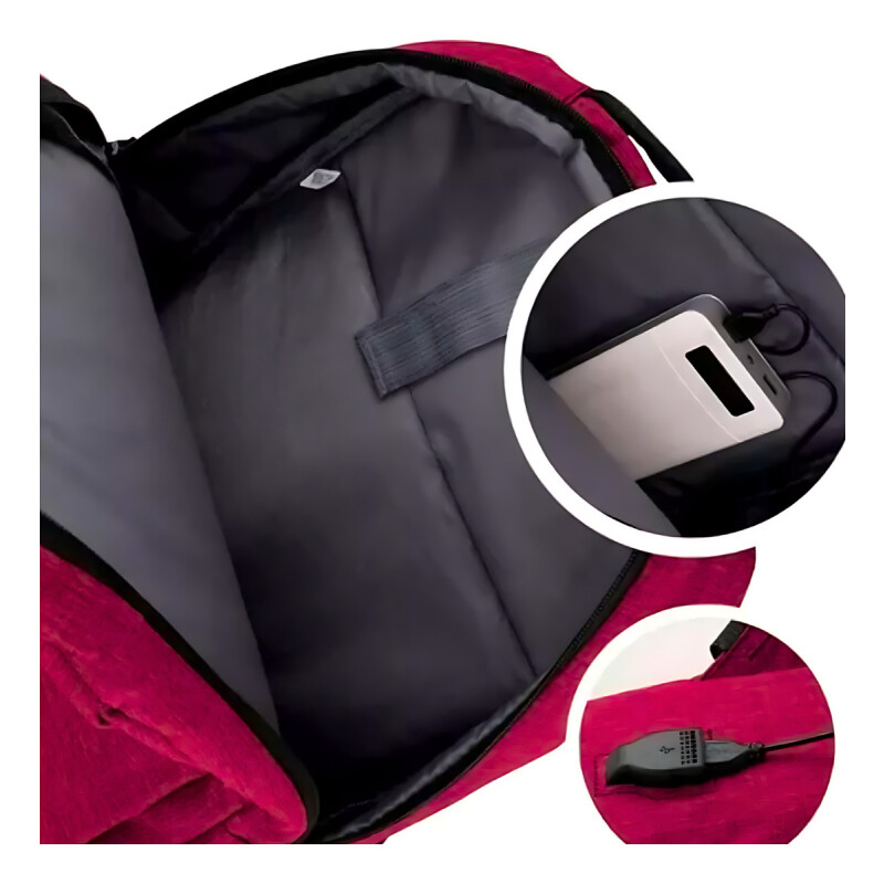Mochila C/ Usb. Porta Laptop Cierres Mochila C/ Usb. Porta Laptop Cierres