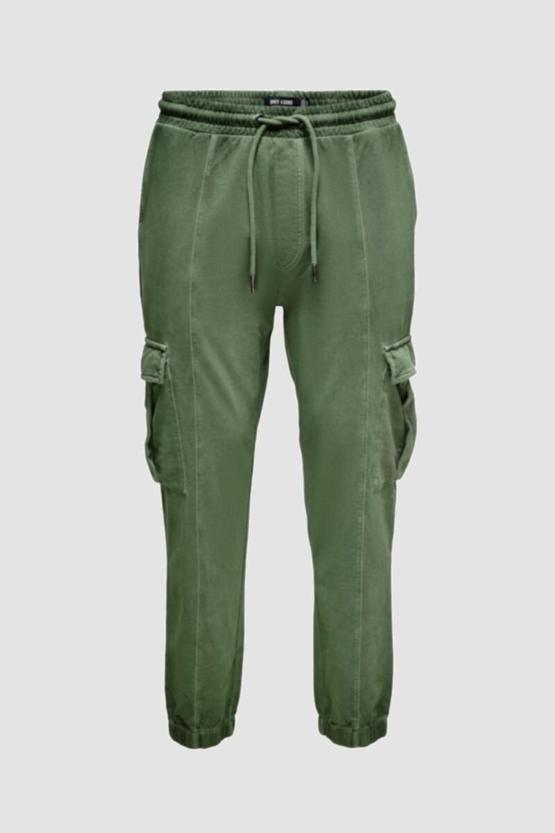 Pantalon Deportivo Con Bolsillos Cargo - Rifle Green 
