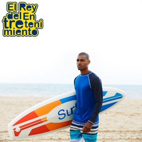 Remera Surf Natación Piraña Coast UV 50 Adulto Azul/Negro