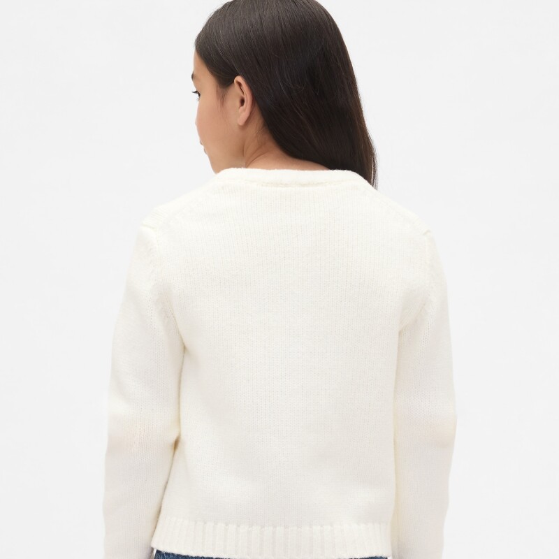 FRCH LOGO CARDI IVORY FROST