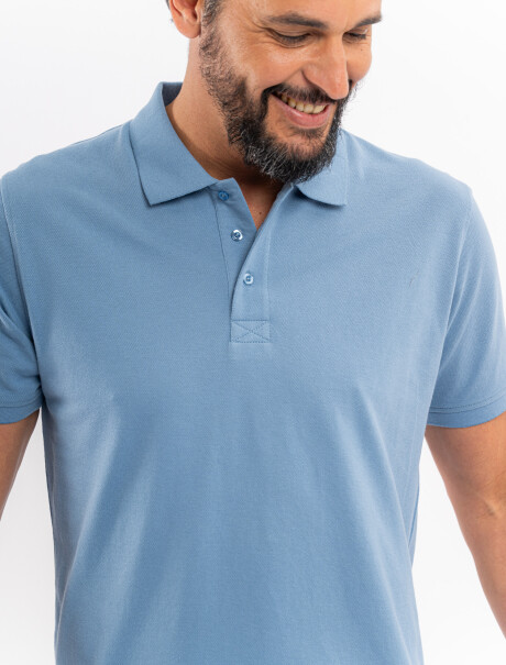 Remera m/c lisa azul piedra