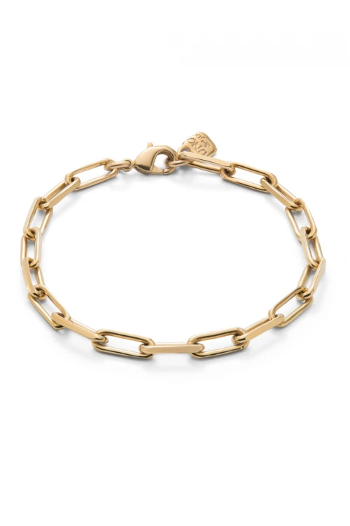 PULSERA CON ESLABONES GANDES BAÑADA EN ORO 18K Pulsera