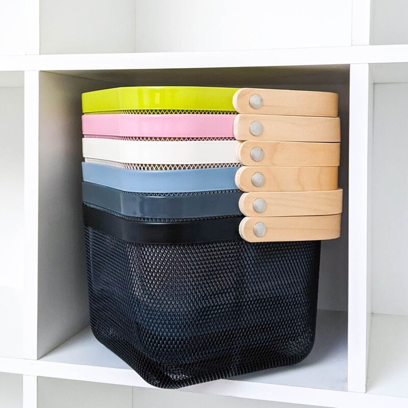 Canasto Metálico, Organizador De Frutas (Diego B.) Azul grisáceo