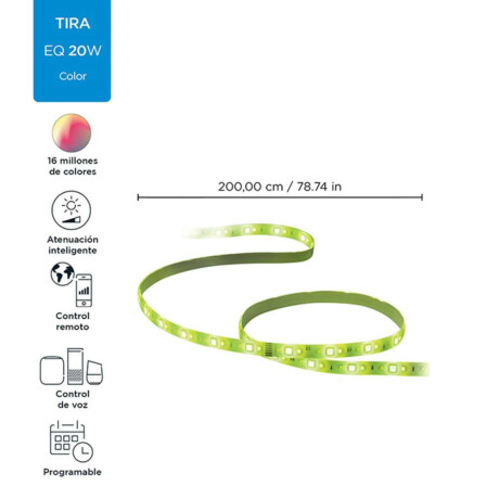 Kit Cinta Tira Led 2M Inteligente Wifi Rgb Wiz