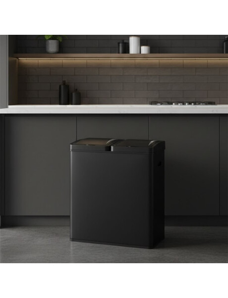 PAPELERA 60L(30L X2) 2 COMPARTIMENTOS C/SENSOR NEGRO PAPELERA 60L(30L X2) 2 COMPARTIMENTOS C/SENSOR NEGRO
