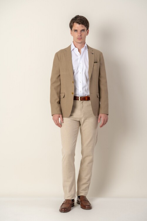 Saco Tencel Slim Fit Tostado