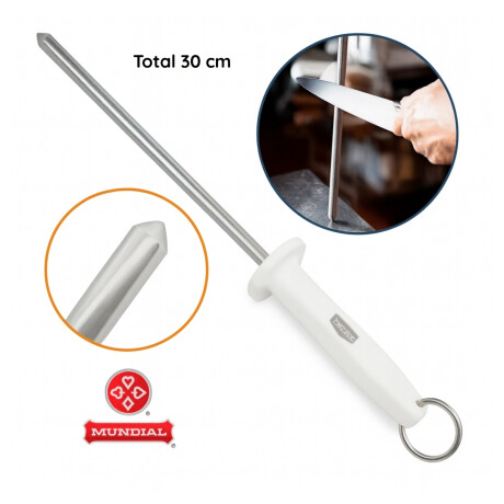 Chaira mango blanco acero inoxidable 12'' Chaira mango blanco acero inoxidable 12''