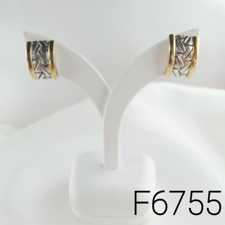Caravanas de plata 925 con double de oro 18ktes. Caravanas de plata 925 con double de oro 18ktes.