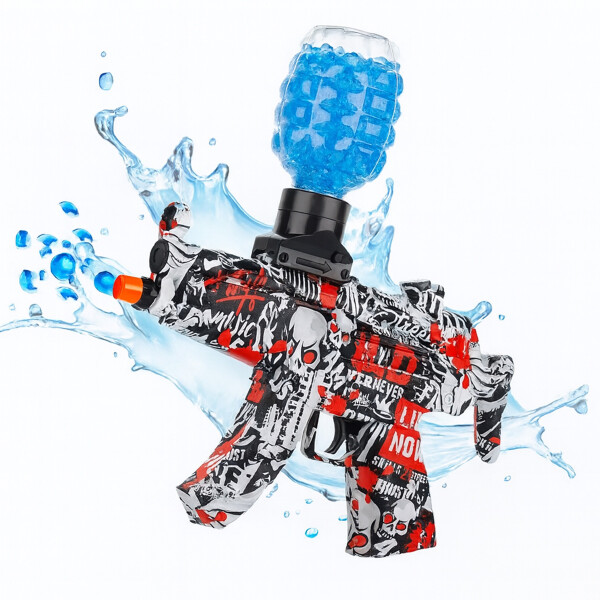 Pistola Hidrogel Ametralladora Luz Sonido Humo Recargable Color Rojo