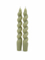 VELA CILINDRICA TORNEADA SET X 2 VERDE