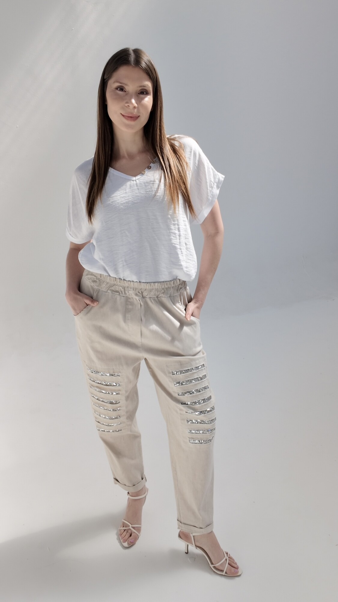 Pantalón Baggy Amelia Beige