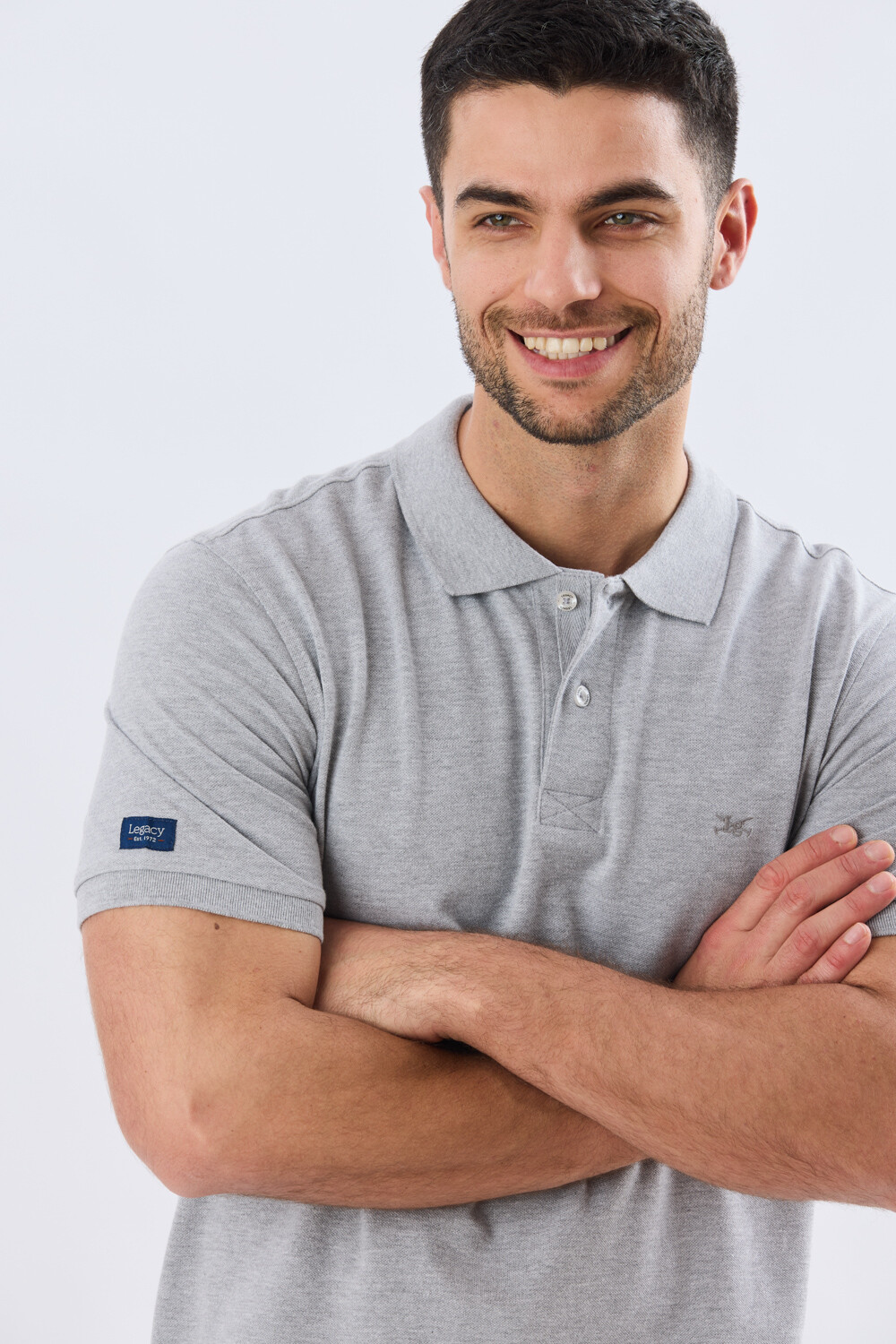REMERA POLO LISA PIQUÉ Gris