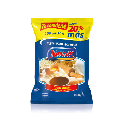 Polvo De Hornear Sin Gluten Hornex 100g + 20g Pol. Hornear Hornex 100g +20g