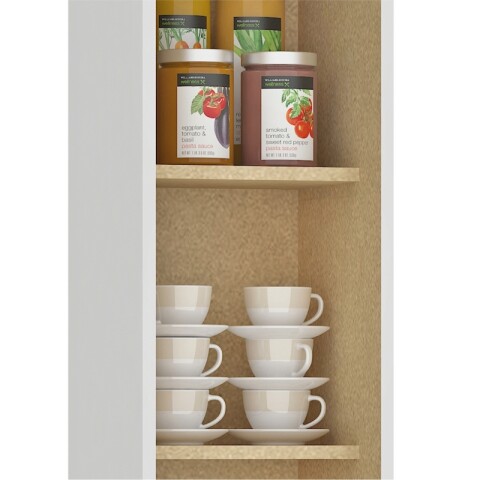 Multiuso Panelero 1 puerta 4 estantes interior natural 30 x 32 x 168 cm - Blanco Multiuso Panelero 1 puerta 4 estantes interior natural 30 x 32 x 168 cm - Blanco