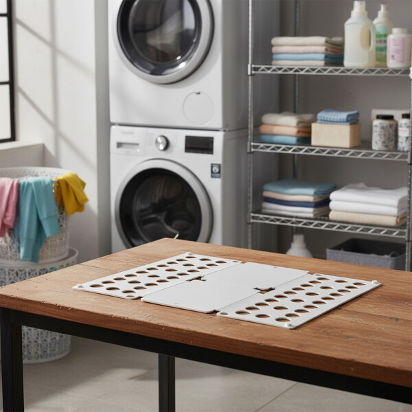 Tabla Plegable Para Doblar Ropa Tamaño Grande 57cm x 77Cm Color Blanco