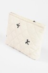 Estuche bordado moña blanco