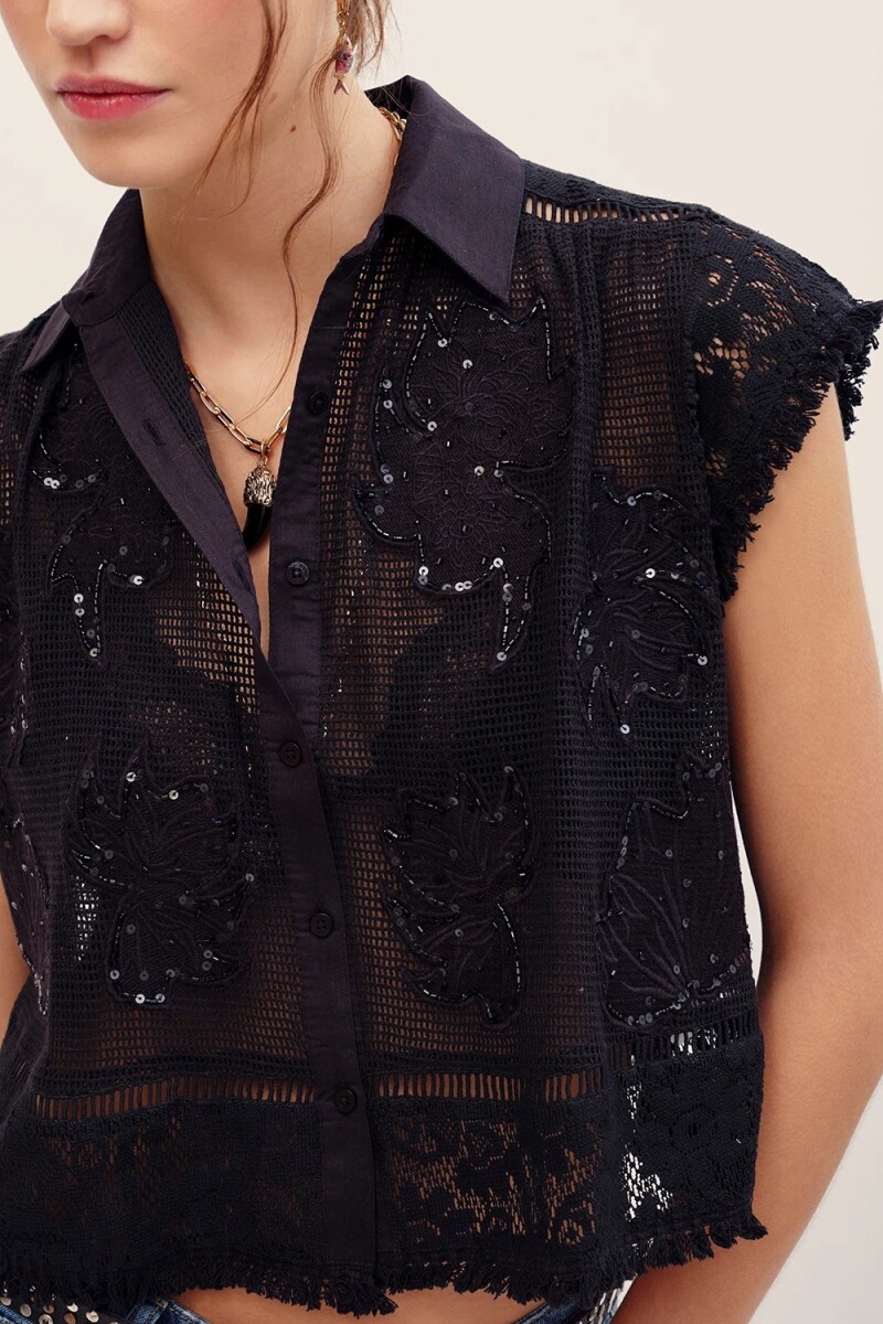 CAMISA MELI BRODERIE Negro