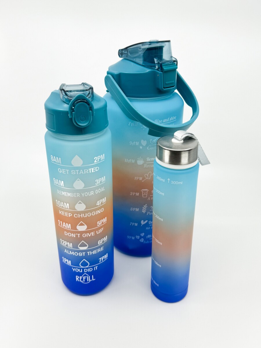 Botella Set x 3 - Celeste 