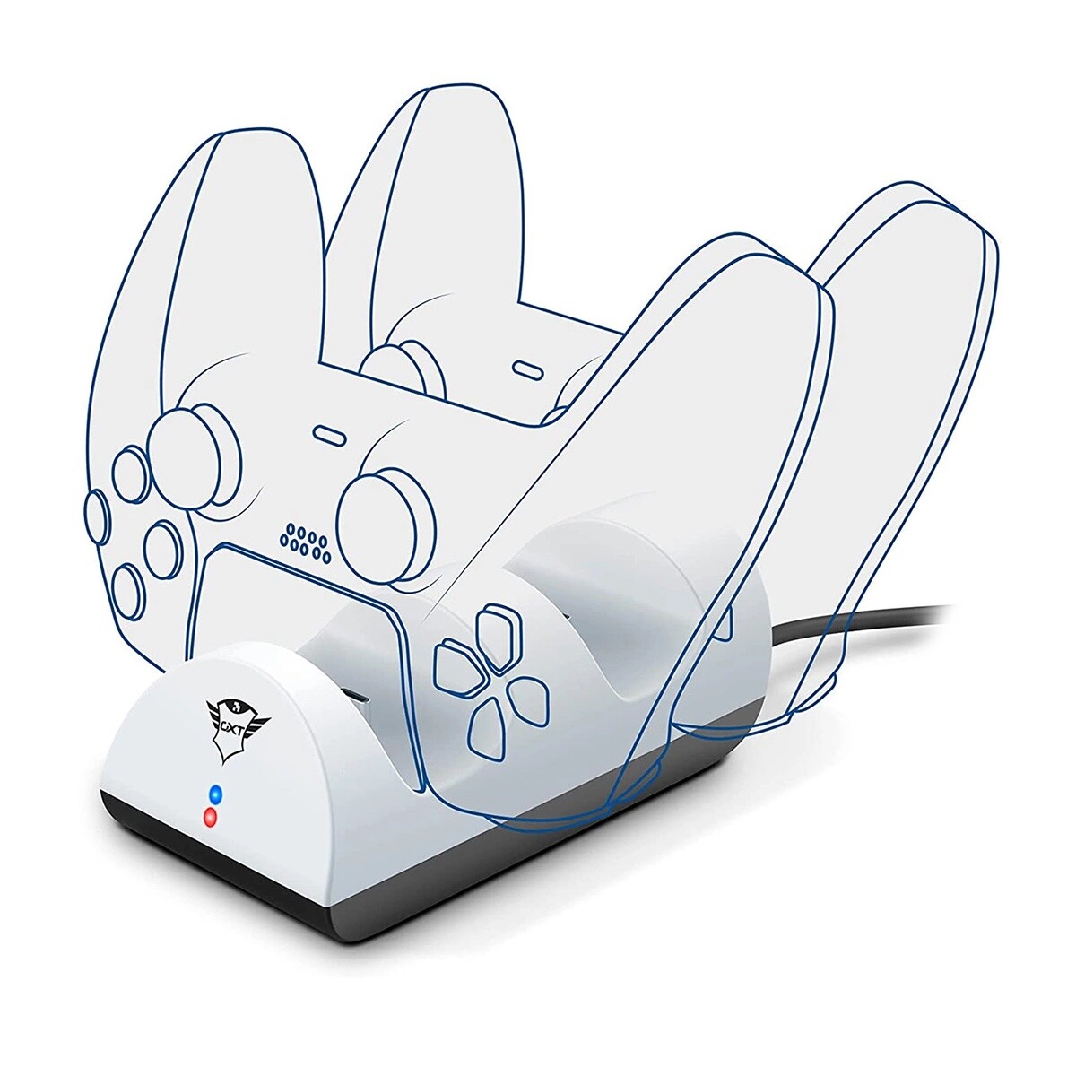 Base de Carga Doble Trust GTX254 para Joystick PlayStation 5 PS5 Blanco