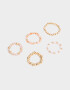Sets Anillos Mostacillas Set Anillos Elásticos Con Mostacillas - Dorado