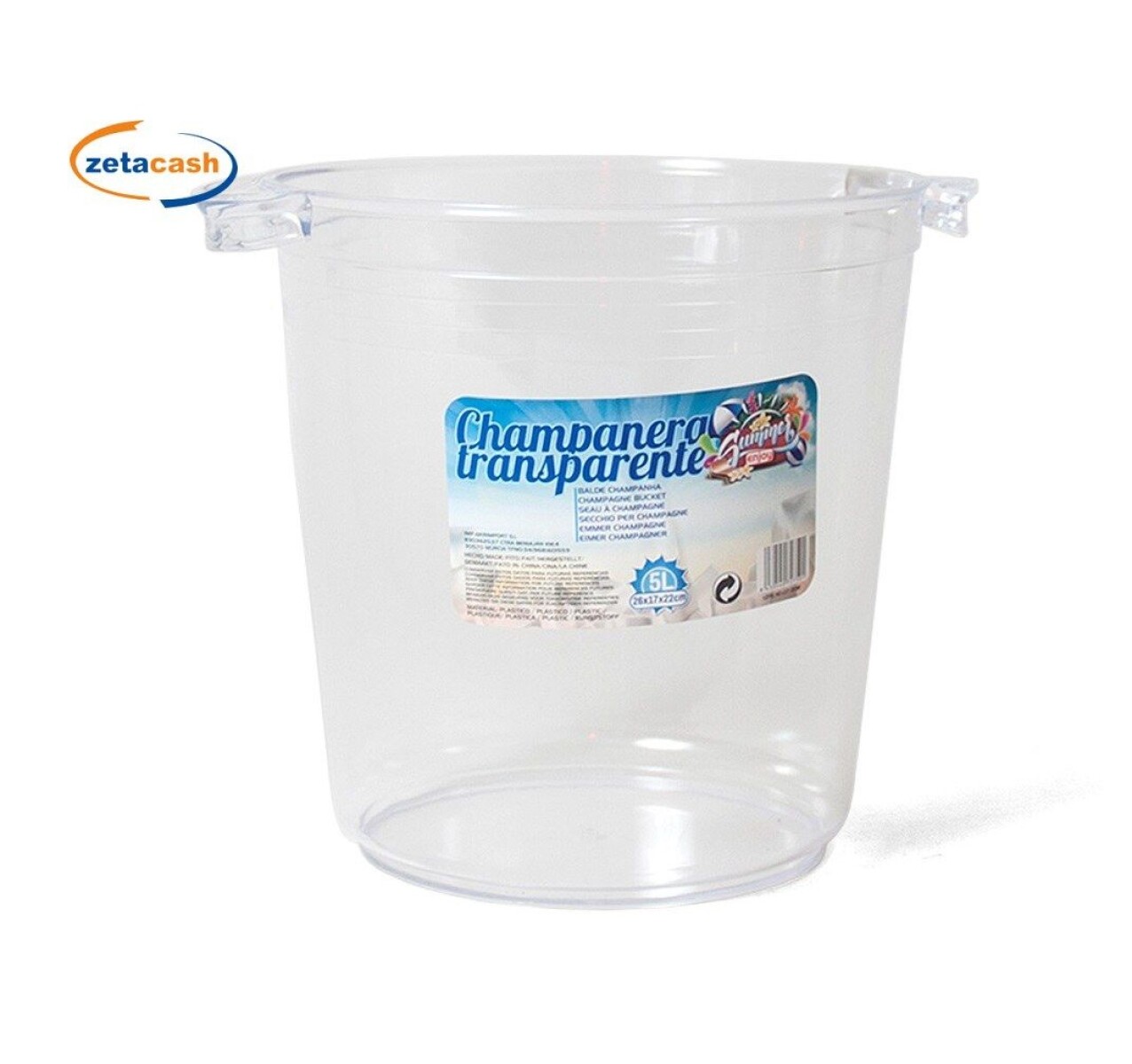 Champanera de Plástico Transparente 5 Litros 