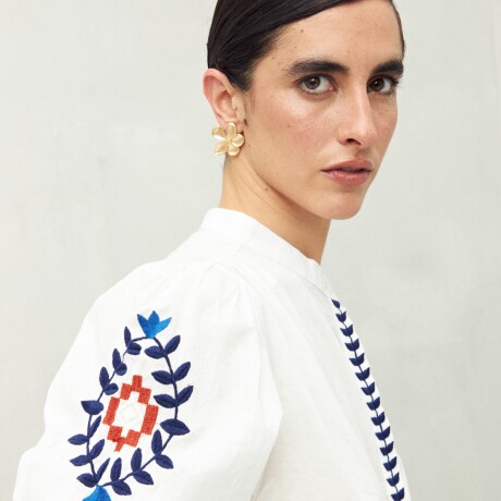 CAMISA AZTECA Blanco