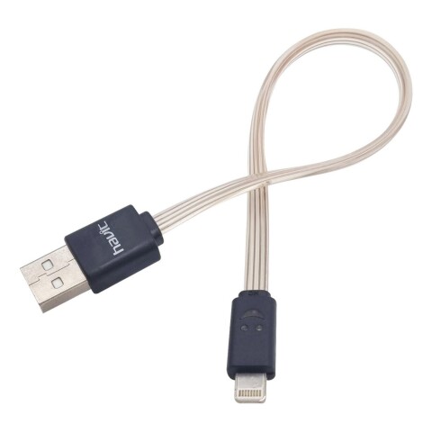 Cable Lightning Carga Datos Plano Havit Celular Luz Rgb Variante Color Negro