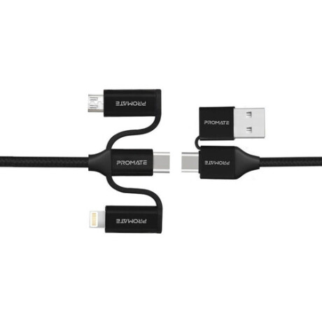 Promate penta power cable 6en1 micro/usb-c/light 1,2m negro 4342
