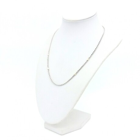 Gargantilla de plata 925 y double en oro 18 ktes, 40 cm. Gargantilla de plata 925 y double en oro 18 ktes, 40 cm.