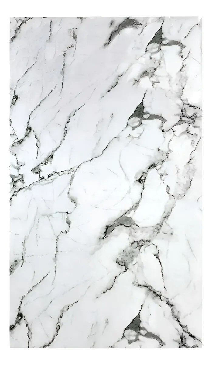Placa PVC Símil Mármol 3mm Con Detalle Área Útil 2,20×1,22m - Mármol Blanco Gris 