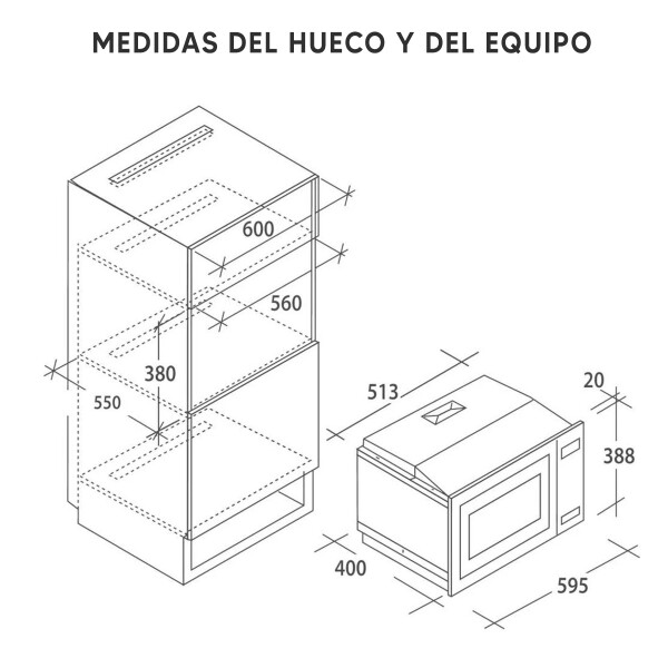 Microondas Candy Mic25 Gdfx 25 L Con Grill MICROONDAS DE EMPOTRAR CANDY 25L MIC25GD