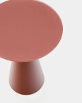 Mesa auxiliar Wilshire vidrio templado glaseado y acero acabado pintado terracota mate Ø35cm Mesa auxiliar Wilshire vidrio templado glaseado y acero acabado pintado terracota mate Ø35cm