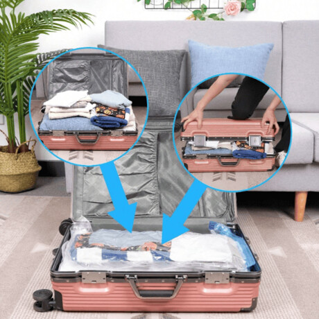 Bolsa Almacenaje al Vacío 70x100cm Organización Ropa y Hogar Transparente