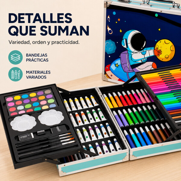 Set de Arte Infantil en Valija 145 Piezas Azul 1