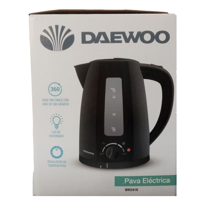 Jarra eléctrica con selector de temperatura Negra