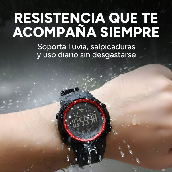 Reloj Deportivo Digital Resistente Al Agua Color Rojo
