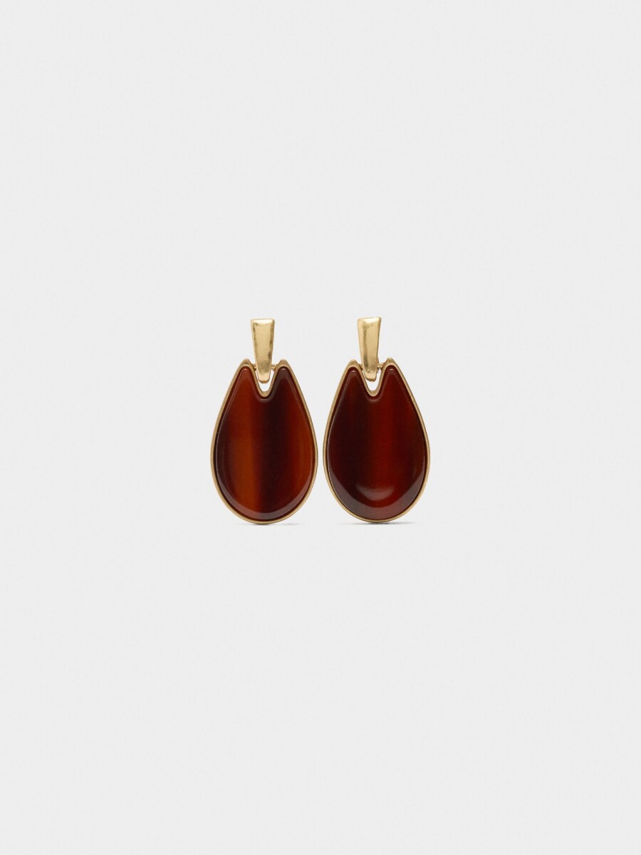 Pendientes Alargados De Resina marron