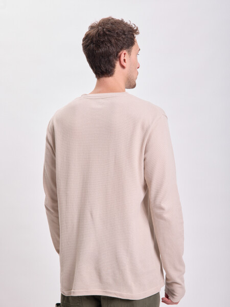 Remera manga larga textura Gris Claro