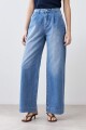 Pantalón de jean con pinzas jean medio
