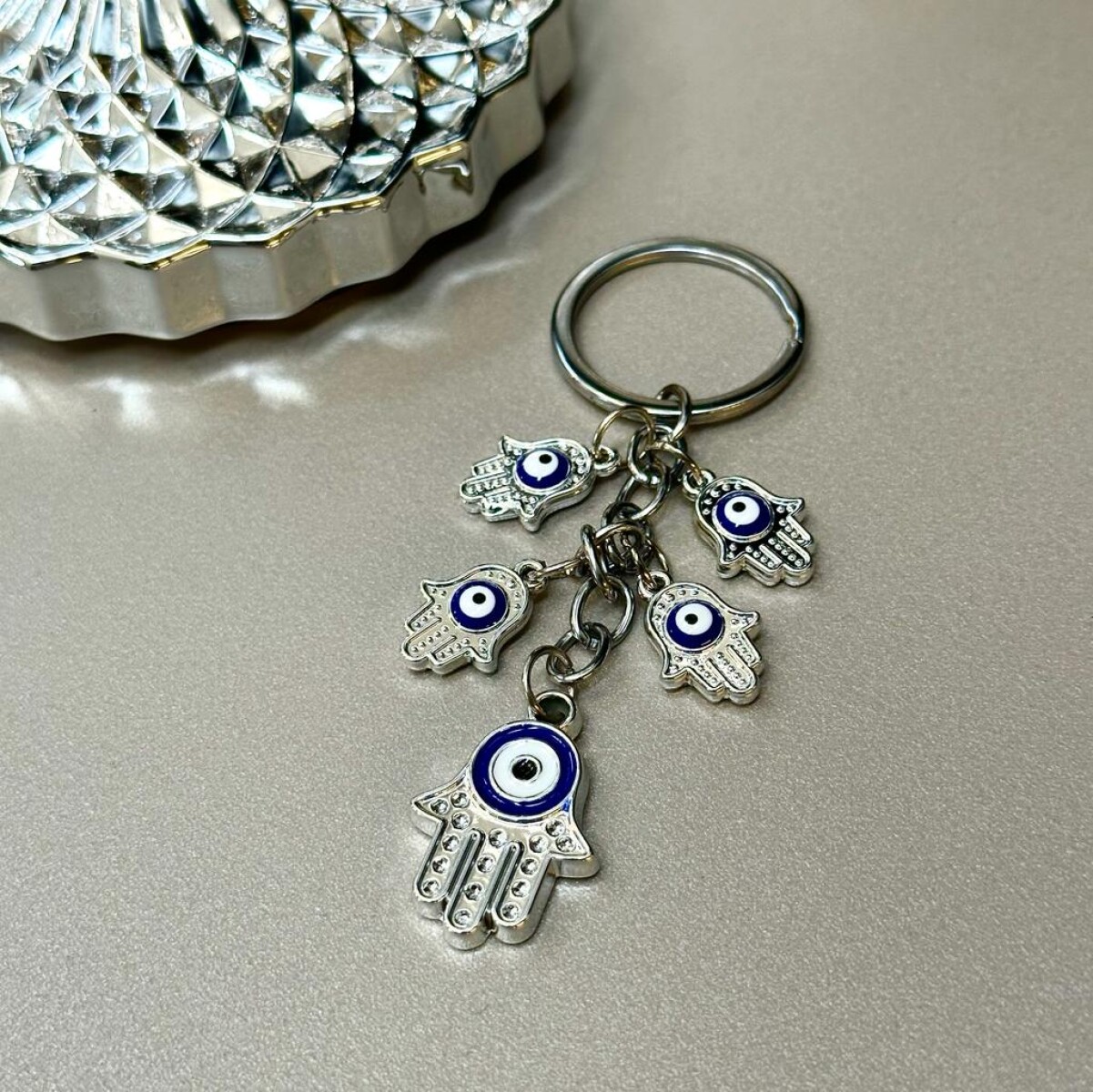 Llavero De Ojo Turco Metálico 11cm 