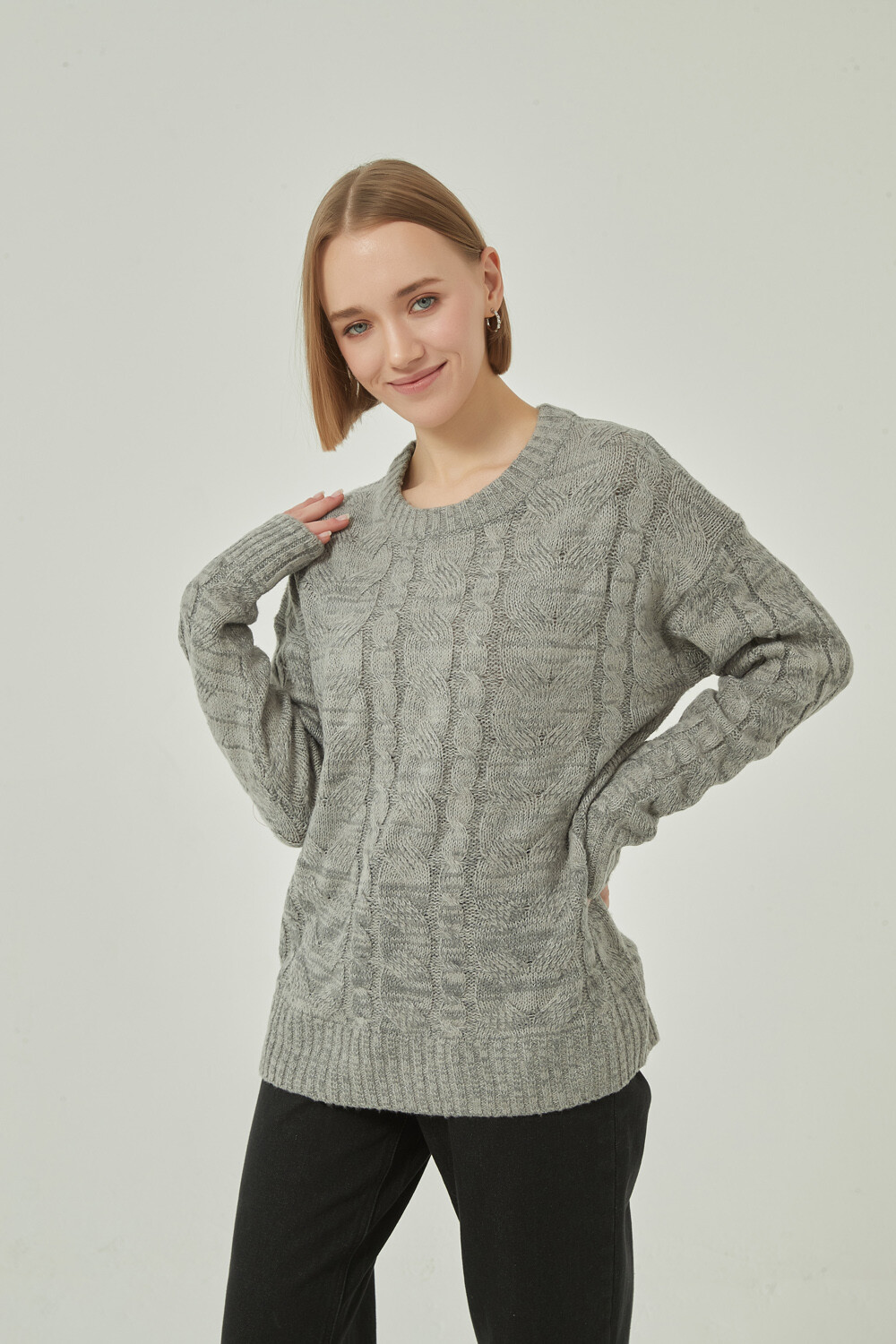 Sweater Beraldo Gris Melange Medio
