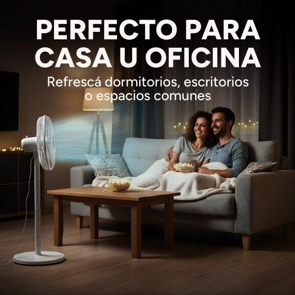 Ventilador 2 En 1 Pie Escritorio Goldtech 3 Velocidades 30W Color Blanco