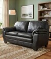Sillon 100% Cuero 2 Cuerpos Monza Negro